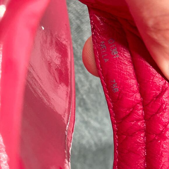 VTG y2k Women's Pink Khaki COACH Nella Signature Monogram Wedge Sandals 7.5M - Picture 6 of 8